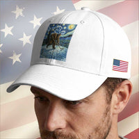Cryptid Hockey Bigfoot Starry Night Inspired Funny Gift Baseball Cap
