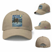 Cryptid Hockey Bigfoot Starry Night Inspired Funny Gift Baseball Cap