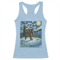 Cryptid Hockey Bigfoot Starry Night Inspired Funny Gift Racerback Tank Top - Wonder Print Shop