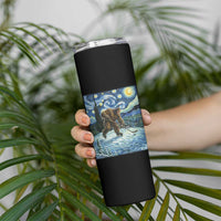 Cryptid Hockey Bigfoot Starry Night Inspired Funny Gift Skinny Tumbler - Wonder Print Shop