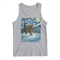 Cryptid Hockey Bigfoot Starry Night Inspired Funny Gift Tank Top - Wonder Print Shop