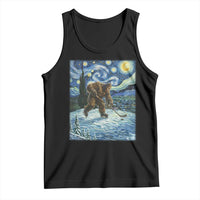 Cryptid Hockey Bigfoot Starry Night Inspired Funny Gift Tank Top - Wonder Print Shop