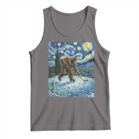 Cryptid Hockey Bigfoot Starry Night Inspired Funny Gift Tank Top - Wonder Print Shop