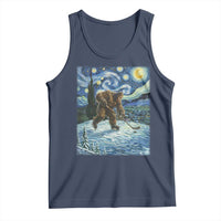 Cryptid Hockey Bigfoot Starry Night Inspired Funny Gift Tank Top - Wonder Print Shop