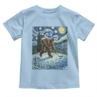 Cryptid Hockey Bigfoot Starry Night Inspired Funny Gift Toddler T Shirt - Wonder Print Shop