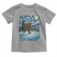 Cryptid Hockey Bigfoot Starry Night Inspired Funny Gift Toddler T Shirt - Wonder Print Shop