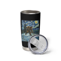 Cryptid Hockey Bigfoot Starry Night Inspired Funny Gift Tumbler Cup - Wonder Print Shop