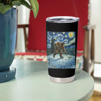 Cryptid Hockey Bigfoot Starry Night Inspired Funny Gift Tumbler Cup - Wonder Print Shop