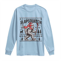 Slapsquatch Hockey Player Long Sleeve Shirt Funny Bigfoot Ugly Christmas Gift - Wonder Print Shop