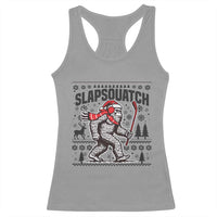 Slapsquatch Hockey Player Racerback Tank Top Funny Bigfoot Ugly Christmas Gift - Wonder Print Shop