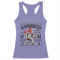 Slapsquatch Hockey Player Racerback Tank Top Funny Bigfoot Ugly Christmas Gift - Wonder Print Shop