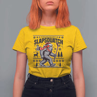 Slapsquatch Hockey Player T Shirt For Women Funny Bigfoot Ugly Christmas Gift - Wonder Print Shop