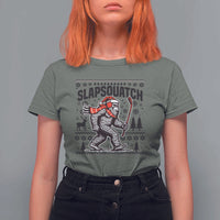 Slapsquatch Hockey Player T Shirt For Women Funny Bigfoot Ugly Christmas Gift - Wonder Print Shop
