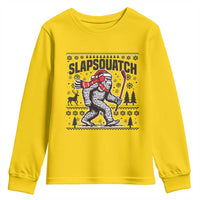 Slapsquatch Hockey Player Youth Sweatshirt Funny Bigfoot Ugly Christmas Gift - Wonder Print Shop