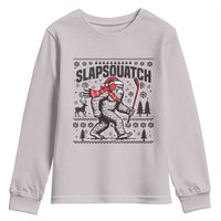 Slapsquatch Hockey Player Youth Sweatshirt Funny Bigfoot Ugly Christmas Gift - Wonder Print Shop