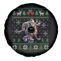 Ugly Christmas Bigfoot Playing Hockey Spare Tire Cover Funny Xmas Gift - Wonder Print Shop