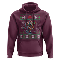 Ugly Christmas Bigfoot Playing Hockey Hoodie Funny Xmas Gift - Wonder Print Shop
