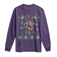 Ugly Christmas Bigfoot Playing Hockey Long Sleeve Shirt Funny Xmas Gift - Wonder Print Shop