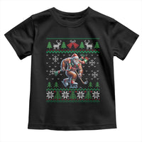 Ugly Christmas Bigfoot Playing Hockey Toddler T Shirt Funny Xmas Gift - Wonder Print Shop