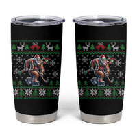 Ugly Christmas Bigfoot Playing Hockey Tumbler Cup Funny Xmas Gift - Wonder Print Shop