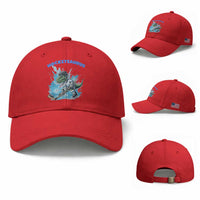 Hockeysaurus Baseball Cap Funny Dinosaur Playing Ice Hockey Gift