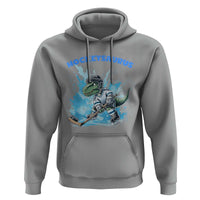 Hockeysaurus Hoodie Funny Dinosaur Playing Ice Hockey Gift - Wonder Print Shop