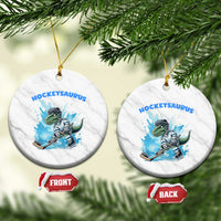 Hockeysaurus Ceramic Ornament Funny Dinosaur Playing Ice Hockey Gift - Wonder Print Shop