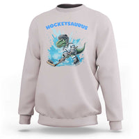 Hockeysaurus Sweatshirt Funny Dinosaur Playing Ice Hockey Gift - Wonder Print Shop