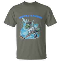 Hockeysaurus T Shirt Funny Dinosaur Playing Ice Hockey Gift - Wonder Print Shop