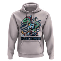 Funny Dinosaur Playing Ice Hockey Hoodie Hockeysaurus Gift For Kids - Wonder Print Shop