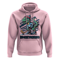 Funny Dinosaur Playing Ice Hockey Hoodie Hockeysaurus Gift For Kids - Wonder Print Shop