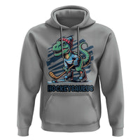 Funny Dinosaur Playing Ice Hockey Hoodie Hockeysaurus Gift For Kids - Wonder Print Shop