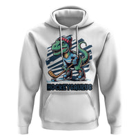 Funny Dinosaur Playing Ice Hockey Hoodie Hockeysaurus Gift For Kids - Wonder Print Shop
