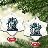 Funny Dinosaur Playing Ice Hockey Ceramic Ornament Hockeysaurus Gift For Kids - Wonder Print Shop