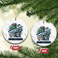 Funny Dinosaur Playing Ice Hockey Ceramic Ornament Hockeysaurus Gift For Kids - Wonder Print Shop