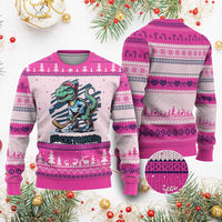 Funny Dinosaur Playing Ice Hockey Ugly Christmas Sweater Hockeysaurus Gift For Kids - Wonder Print Shop