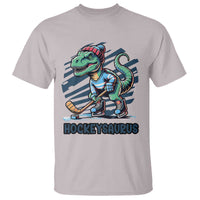Funny Dinosaur Playing Ice Hockey T Shirt Hockeysaurus Gift For Kids - Wonder Print Shop