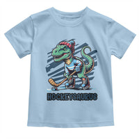Funny Dinosaur Playing Ice Hockey Toddler T Shirt Hockeysaurus Gift For Kids - Wonder Print Shop