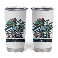 Funny Dinosaur Playing Ice Hockey Tumbler Cup Hockeysaurus Gift For Kids - Wonder Print Shop