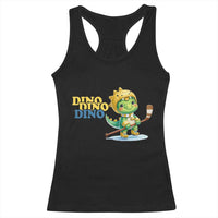 Funny Dinosaur Playing Ice Hockey Racerback Tank Top Gift For Dino Lovers - Wonder Print Shop
