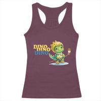 Funny Dinosaur Playing Ice Hockey Racerback Tank Top Gift For Dino Lovers - Wonder Print Shop