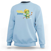 Funny Dinosaur Playing Ice Hockey Sweatshirt Gift For Dino Lovers - Wonder Print Shop