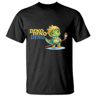 Funny Dinosaur Playing Ice Hockey T Shirt Gift For Dino Lovers - Wonder Print Shop