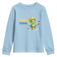 Funny Dinosaur Playing Ice Hockey Youth Sweatshirt Gift For Dino Lovers - Wonder Print Shop