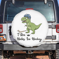 Dino Hates Ice Hockey Spare Tire Cover Funny Ice Sports Dinosaur Gift - Wonder Print Shop