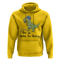 Dino Hates Ice Hockey Hoodie Funny Ice Sports Dinosaur Gift - Wonder Print Shop