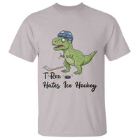 Dino Hates Ice Hockey T Shirt Funny Ice Sports Dinosaur Gift - Wonder Print Shop