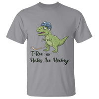 Dino Hates Ice Hockey T Shirt Funny Ice Sports Dinosaur Gift - Wonder Print Shop
