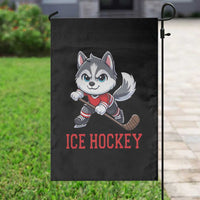 Funny Husky Playing Ice Hockey Garden Flag Gift For Dog Lovers - Wonder Print Shop