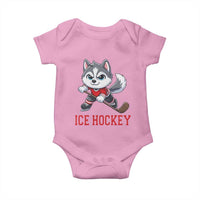 Funny Husky Playing Ice Hockey Baby Onesie Gift For Dog Lovers - Wonder Print Shop